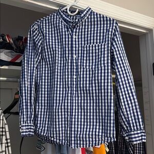Blue and White Checkered Boy's Shirt